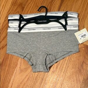 NWT Calvin Klein Boy Shorts with Logo Elastic Waist; Size Medium